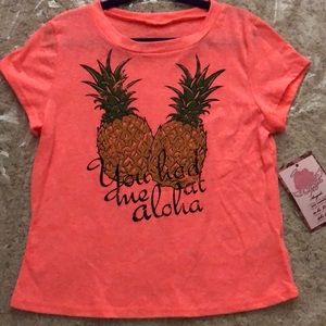 You Had Me At Aloha! Girls Aloha Pineapple Top! Soft knit jersey! New! 🆕 Size M
